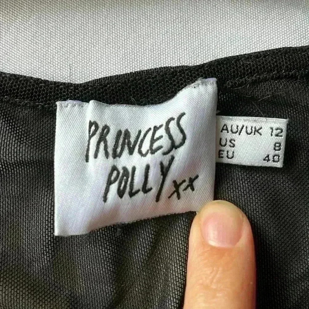 Princess Polly Sheer Black See Thru Mesh Bodysuit Long Sleeve Sz 8 Medium - Picture 7 of 13